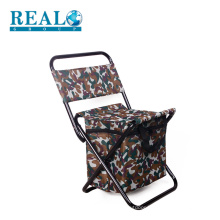 Customized outdoor portable folding fishing stool lifetime metal foldable chairs with useful cooler bag